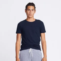 MONROW Crew Neck Tee BLUE Best Sale